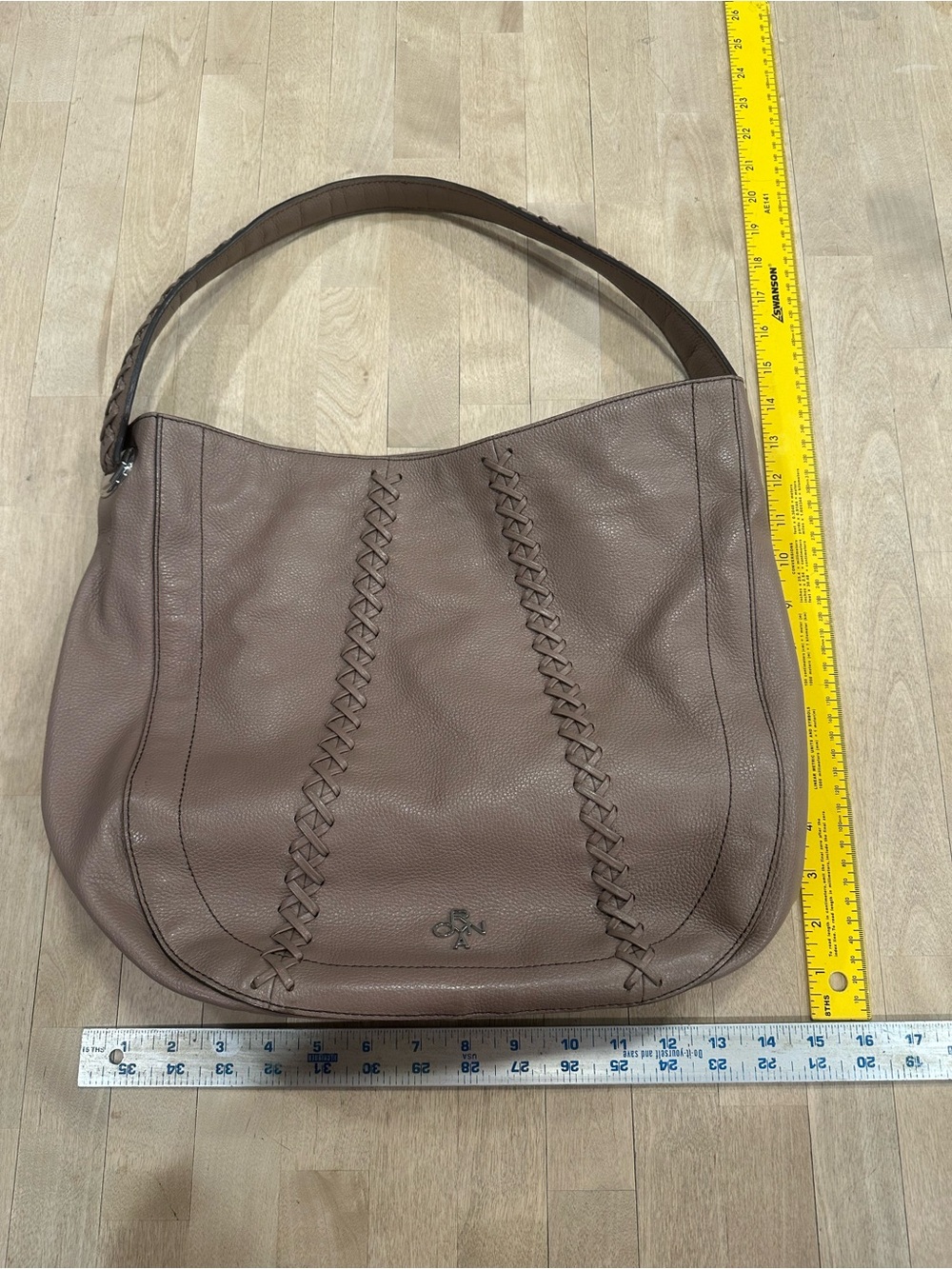 Braided Detail Shoulder Bag in Taupe